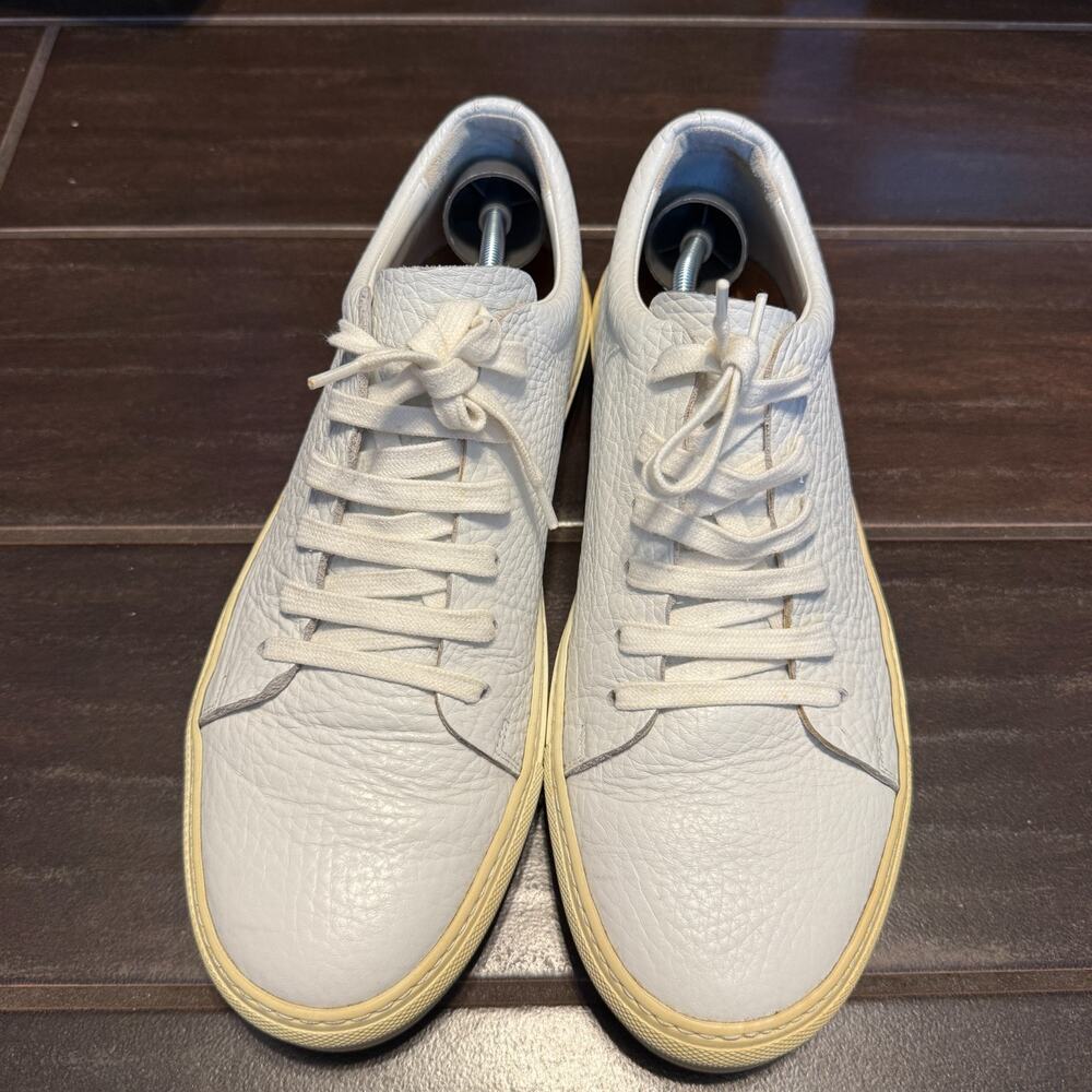 Acne Studios Adrian Grain Leather Sneakers Mens Size 9 (42) White Low Top - Picture 2 of 7